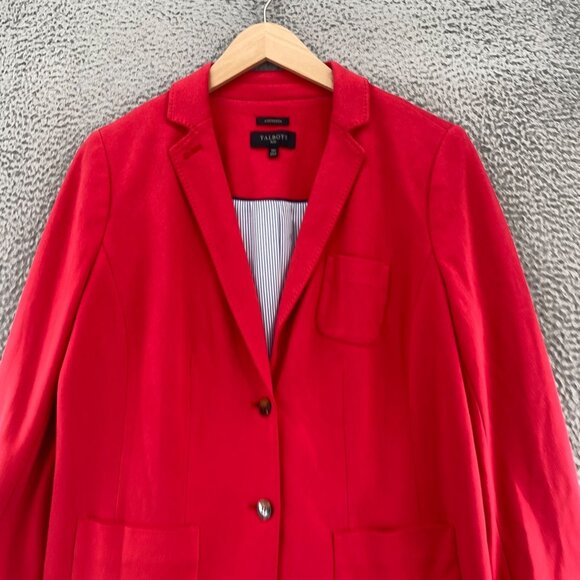Talbots Blazer Womens 14W Plus Aberdeen Red Knit Stretch Button Pockets Office - Picture 2 of 9